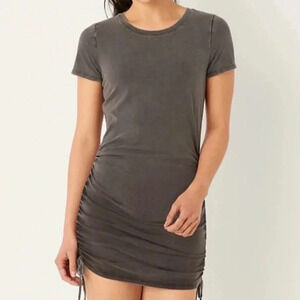 Victoria Secret PINK  Black T Shirt  Dress Ruched Sides
XL